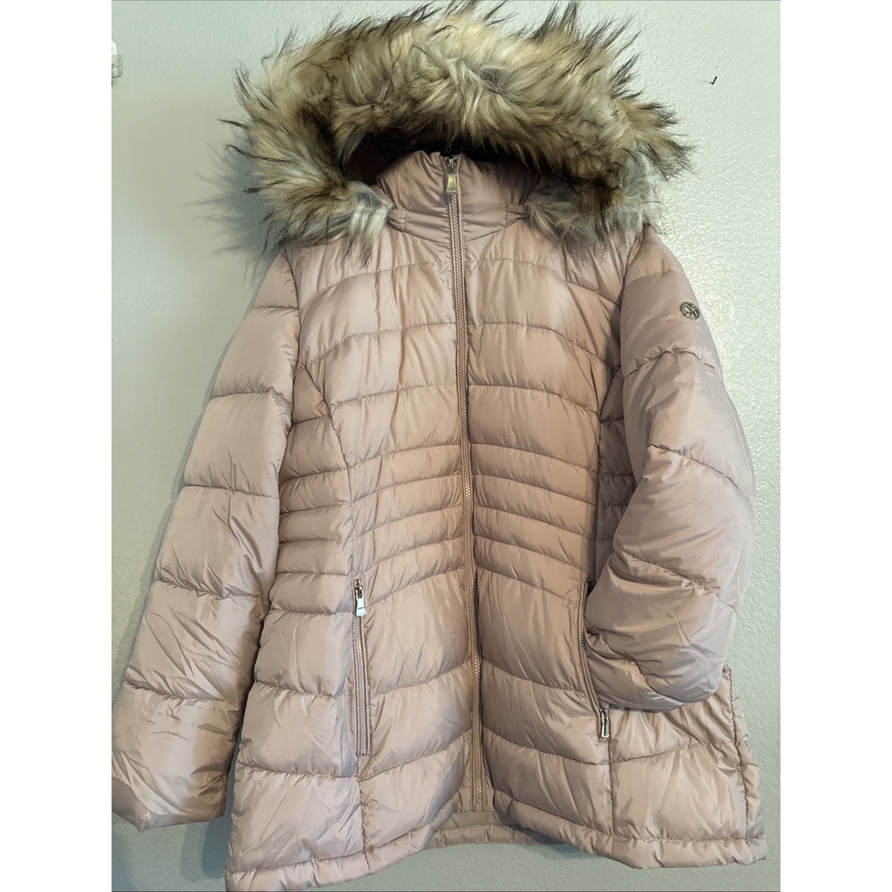 Calvin Klein Women's Faux-Fur Trim Hooded Puffer Coat